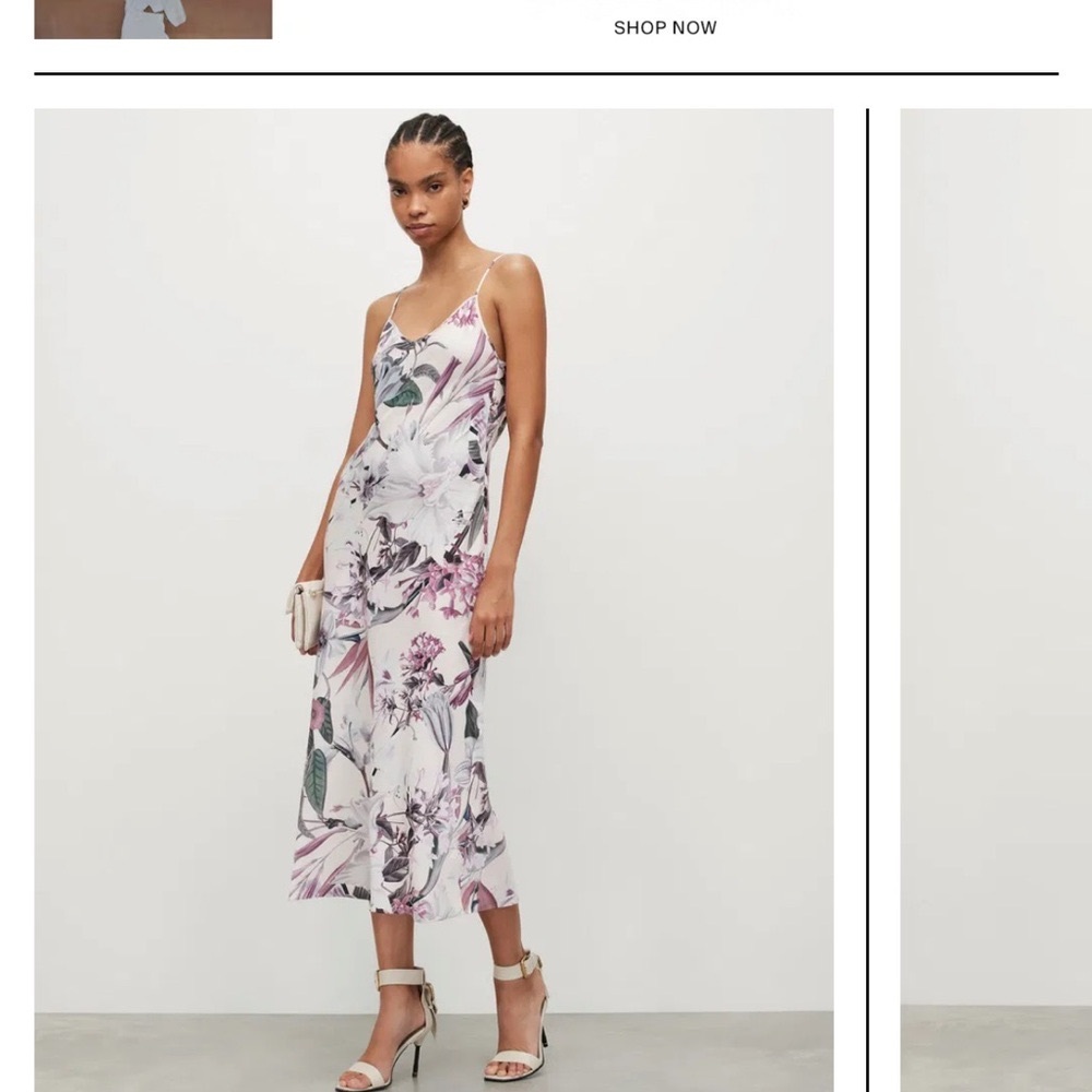 ALLSAINTS Bryony Leondra Floral Midi Slip Dress